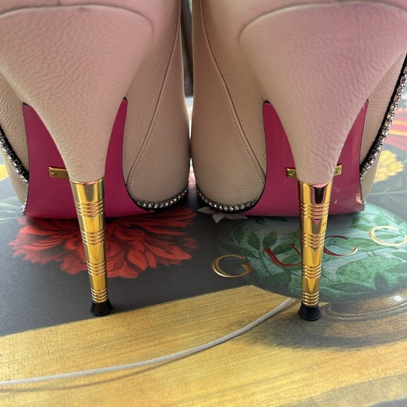 GUCCI 100% Authentic Fosca Floral crystal Embellishments Heel Boots Size 37/ 7 - Picture 6 of 14